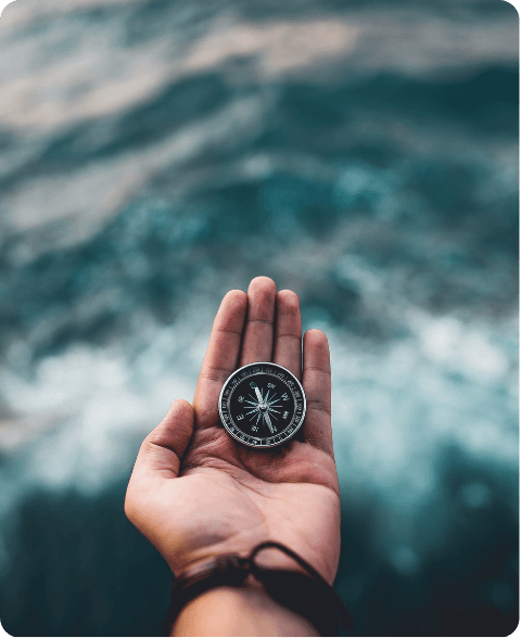 Compass integrated into web design concept